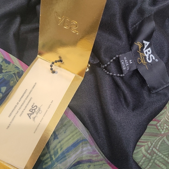 ABS by Allen Swartz Multi Color Tunic Dress Blouse Sz M Lined One Shoulder NWT - Picture 13 of 13